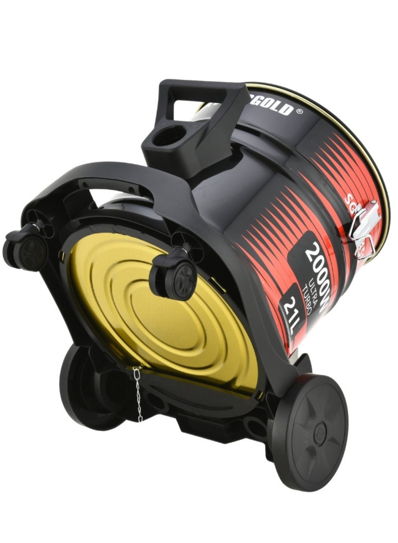 ستارجولد مكنسة كهربائية جافة 21 لتر 2000 وات مع أنبوب تلسكوبي كابل 1.5 متر - Image 3