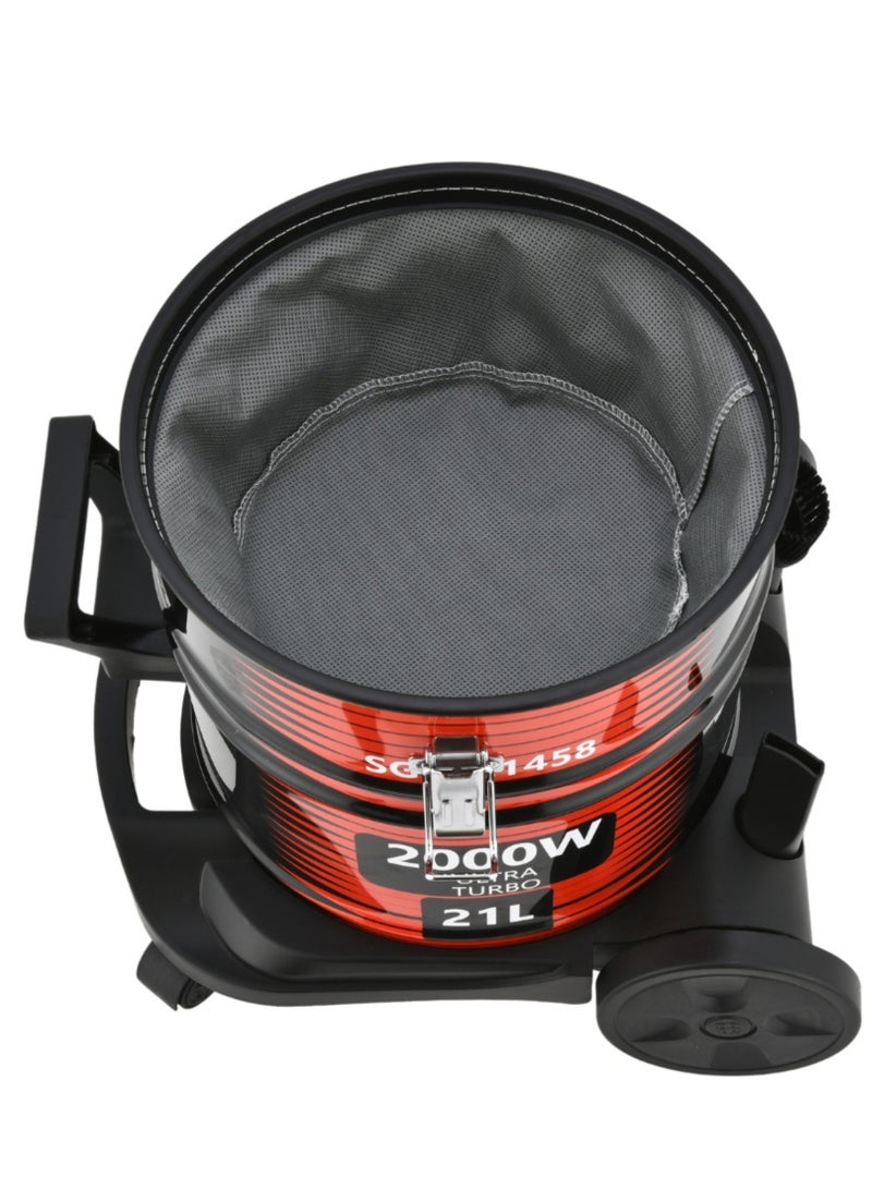 ستارجولد مكنسة كهربائية جافة 21 لتر 2000 وات مع أنبوب تلسكوبي كابل 1.5 متر - Image 4