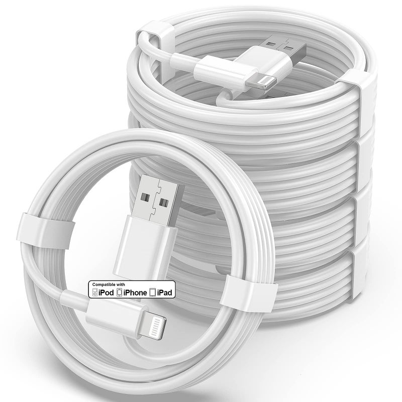FUPYWP 5 Pack [Apple MFi Certified] Charger 3ft, Apple USB to Lightning Cable 3 Foot, Original Fast Charging Cord for iPhone 13 Pro Max/ 13/12Pro Max/12 Pro/11/Se2022/XR/X/8/iPad, White - Image 1