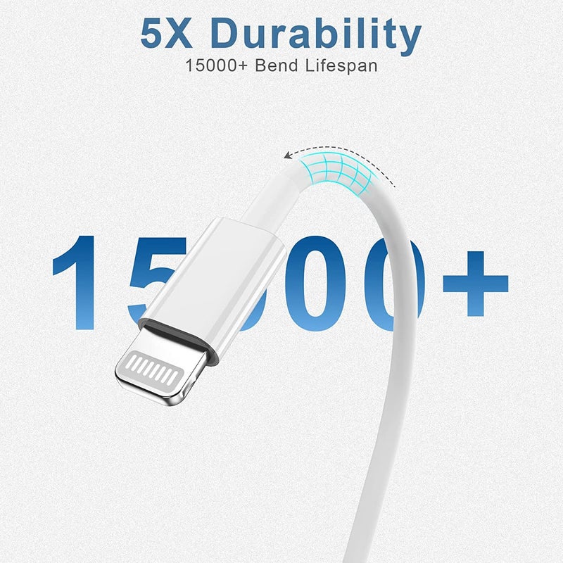 FUPYWP 5 Pack [Apple MFi Certified] Charger 3ft, Apple USB to Lightning Cable 3 Foot, Original Fast Charging Cord for iPhone 13 Pro Max/ 13/12Pro Max/12 Pro/11/Se2022/XR/X/8/iPad, White - Image 3