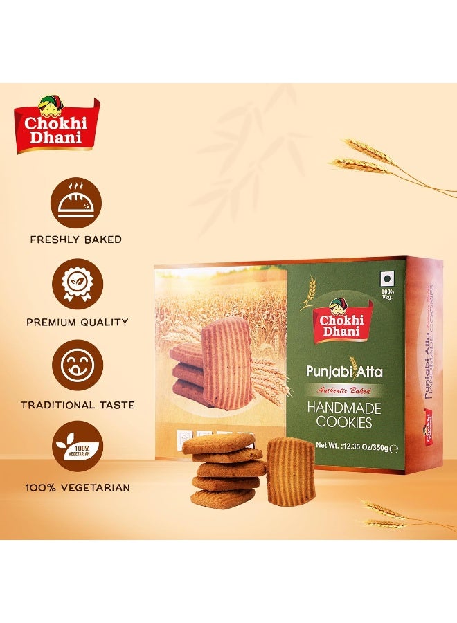 Chokhi Dhani Punjabi Atta Cookies 350 gm | Traditional Whole Wheat Biscuits with Ghee | Crispy & Healthy Tea-Time Snack | Handmade & Eggless - Image 5