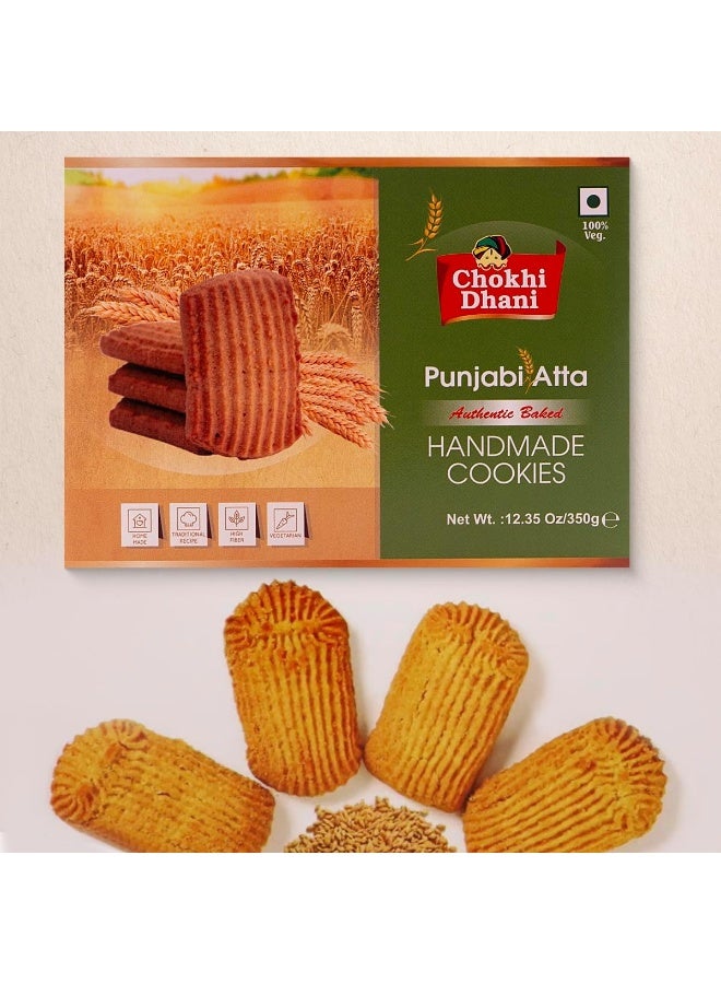 Chokhi Dhani Punjabi Atta Cookies 350 gm | Traditional Whole Wheat Biscuits with Ghee | Crispy & Healthy Tea-Time Snack | Handmade & Eggless - Image 4