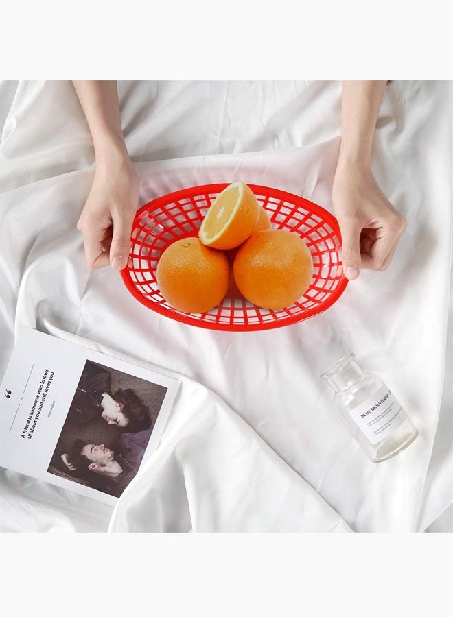 Beauenty Bread Baskets, Reusable Oval Plastic Food Serving Baskets, Microwave& Dishwasher Safe Food Grade Plastic Food Tray for Party Picnic BBQ Burger Fries Sandwiches 9.4" x 5.9" 25pcs - Image 3