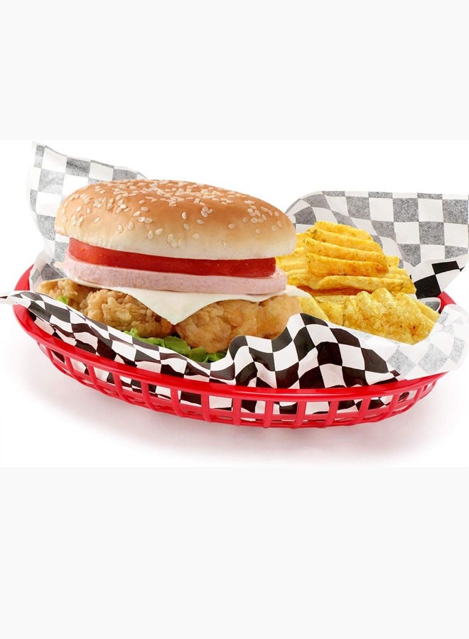 Beauenty Bread Baskets, Reusable Oval Plastic Food Serving Baskets, Microwave& Dishwasher Safe Food Grade Plastic Food Tray for Party Picnic BBQ Burger Fries Sandwiches 9.4" x 5.9" 25pcs - Image 4