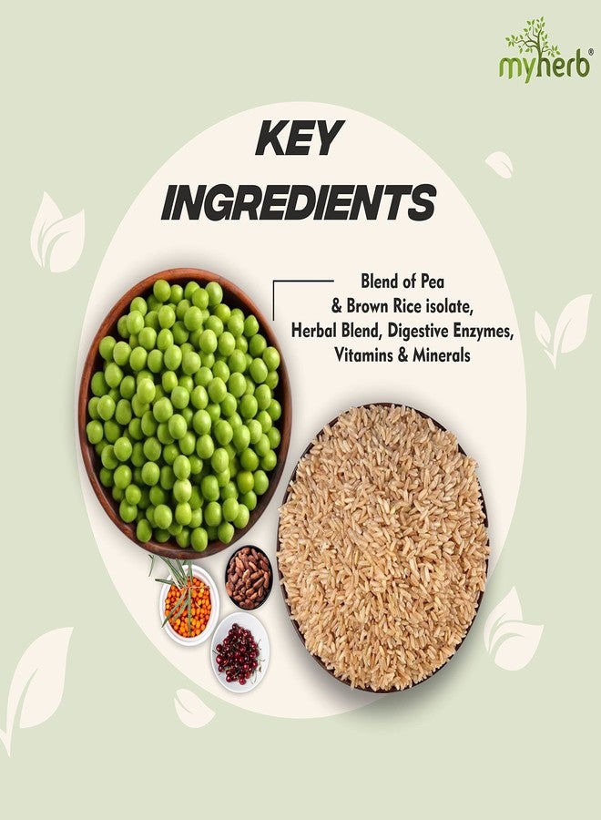 MYHERB Plant Protein Powder | Pea And Brown Rice Protein Powder | Vegan High Protein Powder | 27 gm Protien,21 Vital,6 gm BCCAs |Sugar Free|For Men,Women (500 g (Pack of 1), Chocolate) - Image 4