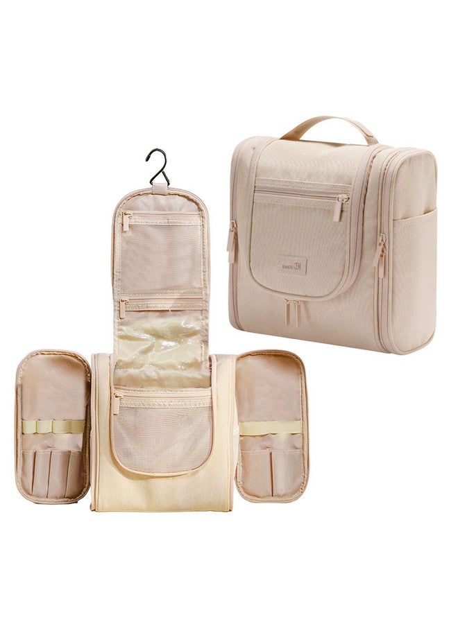 FunBlast Nylon Travel Hanging Toiletry Bag For Unisex - Cosmetic Makeup Pouch Organizer, Bathroom Bag, Shaving Kit Bag, Toiletry Kit, Cosmetics, Gadget, Make Up And Accessories Bag For Women (Beige) - Image 1