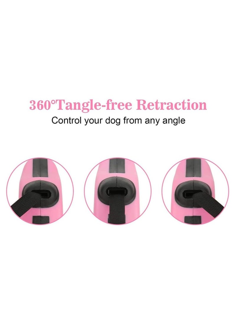 Dog Automatic Telescopic Traction Rope, 5m Traction Rope 360° Tangle-Free with Anti-Slip Handle, One-Handed Brake, Pause and Lock, Traction Rope for Small Medium Large Dogs (Pink) - pzsku/Z95C31A0766B1B9DDB6EFZ/45/_/1695630701/3a91c1e5-96f5-42d9-9395-8f99d458893e