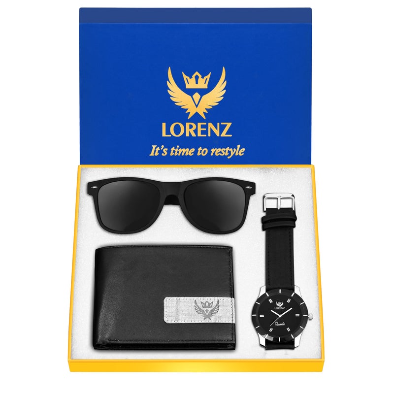 LORENZ Men's Watch, Wallet & Sunglasses Combo with Gift Box for Men | Combo for Boys - Image 3