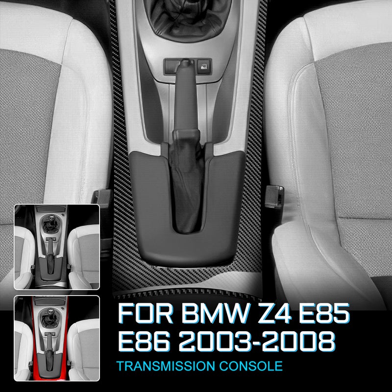 Carbon Fiber Sticker Gear Box Button Panel Shift Decoration Strip for BMW Z4 E85 E86 2003-2008 (Black/Red) - Image 1