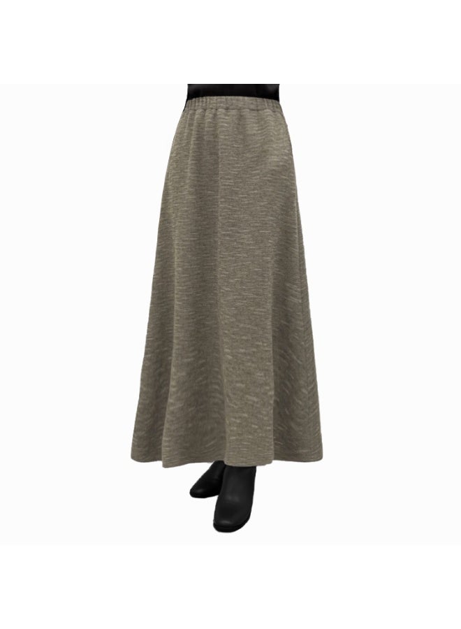 Smoky Egypt Tricot Boucle Maxi Circle Skirt-Beige - Image 1