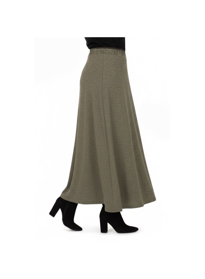 Smoky Egypt Tricot Boucle Maxi Circle Skirt-Beige - Image 2