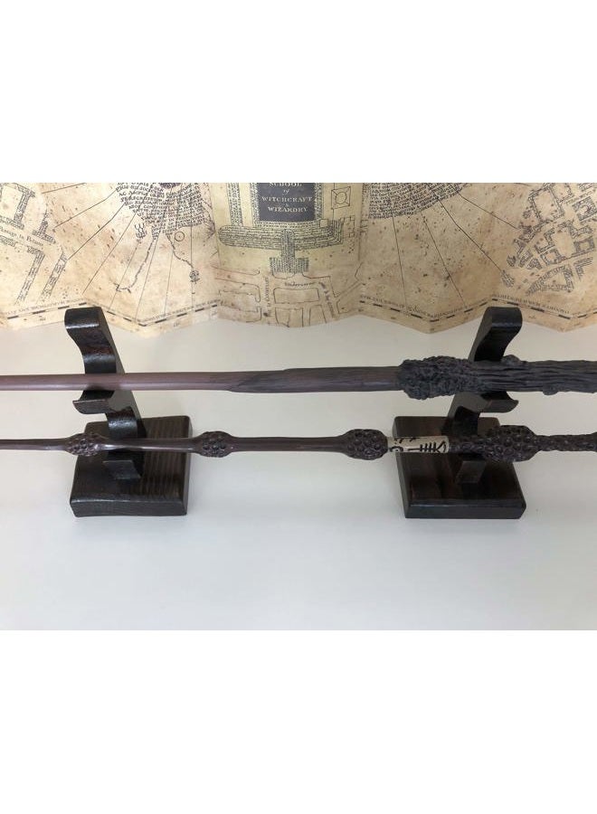Nangopop Wizard Wand Stand Display - 2 Tiered Wood Magic Wand Holder for Table Display, Holds Two Wands - Image 4
