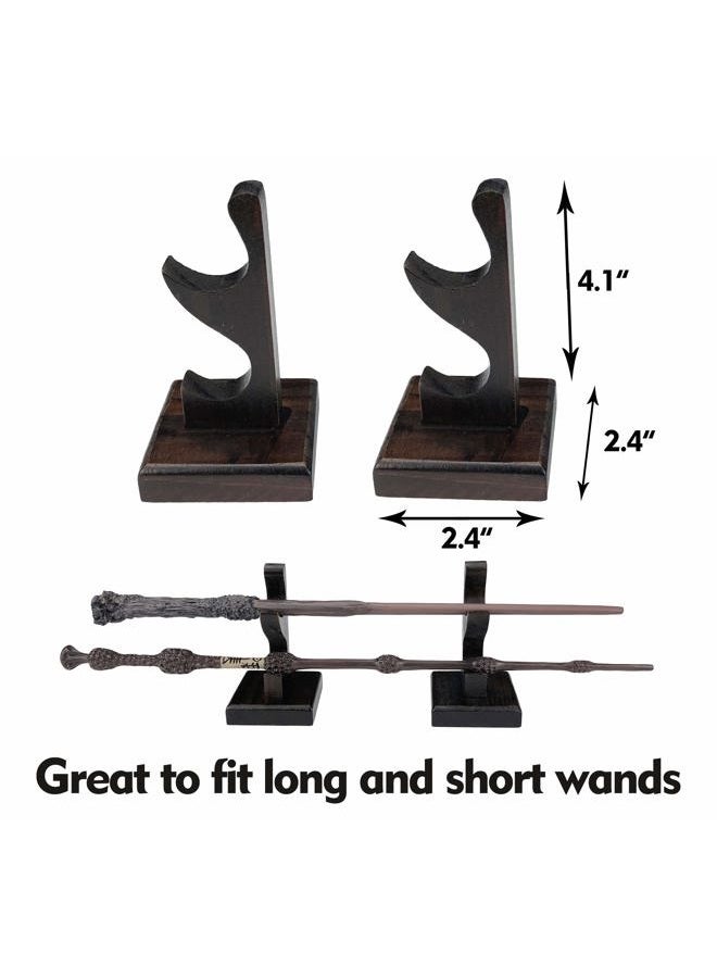 Nangopop Wizard Wand Stand Display - 2 Tiered Wood Magic Wand Holder for Table Display, Holds Two Wands - Image 3