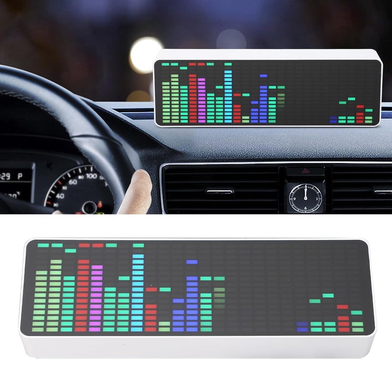 LED Music Spectrum Display with RGB Colorful 16x24 LED Array, 20 Dynamic Modes, 7 Color Options, Voice Sensor and Clock Function, USB Powered for Home Entertainment - Image 4