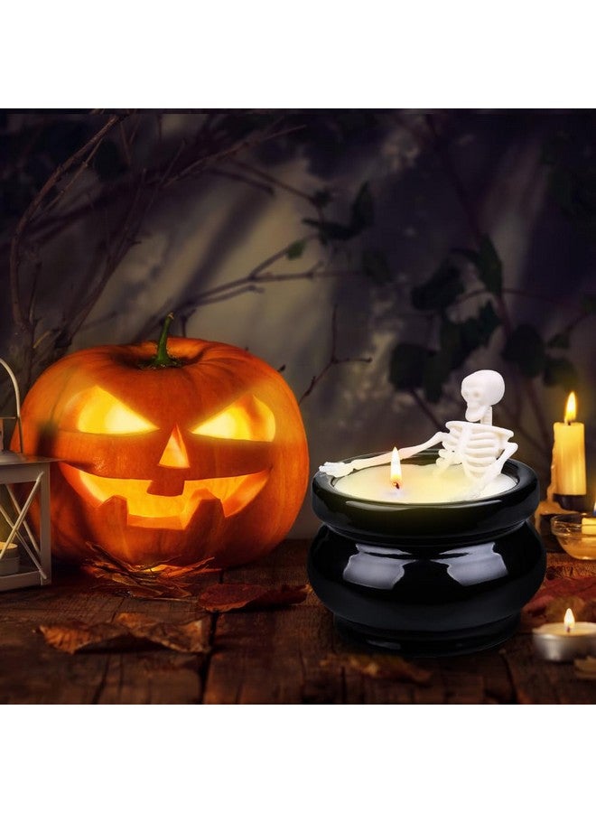 SUPERSUN Skeleton Candle Halloween Decorations Indoor, Gothic Vintage Fall Home Decor for Farmhouse Room Apartment Table Desk, Decorative Skull Present, Gag Birthday White Elephant Gifts for Women Men Friends - Image 5
