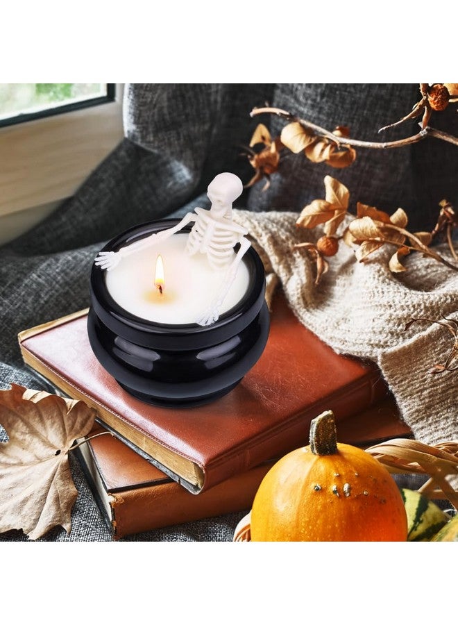 SUPERSUN Skeleton Candle Halloween Decorations Indoor, Gothic Vintage Fall Home Decor for Farmhouse Room Apartment Table Desk, Decorative Skull Present, Gag Birthday White Elephant Gifts for Women Men Friends - Image 3