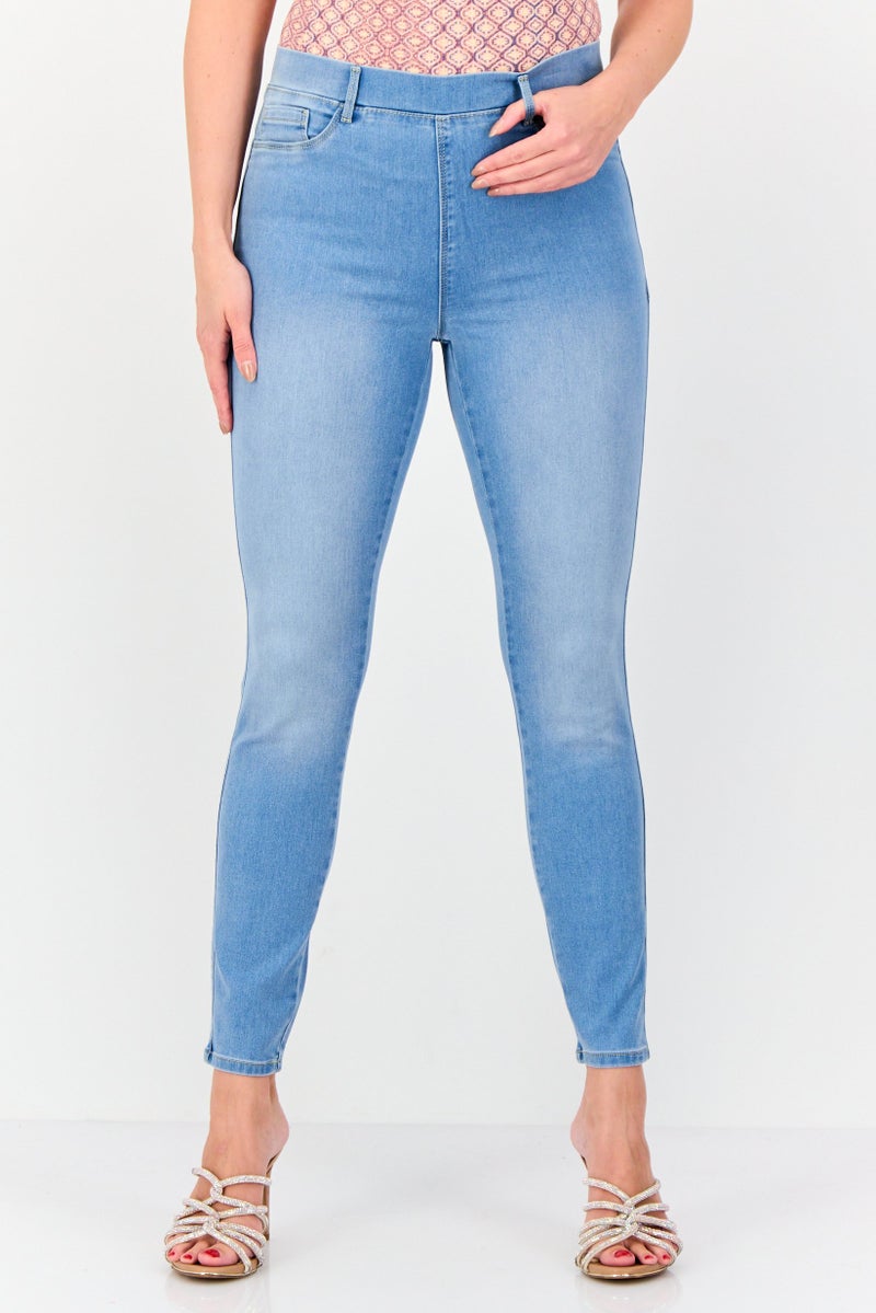 ONLY جينز ضيق نسائي من جيدي باي أونلي، لون أزرق فاتح قابل للتمدد - Image 1
