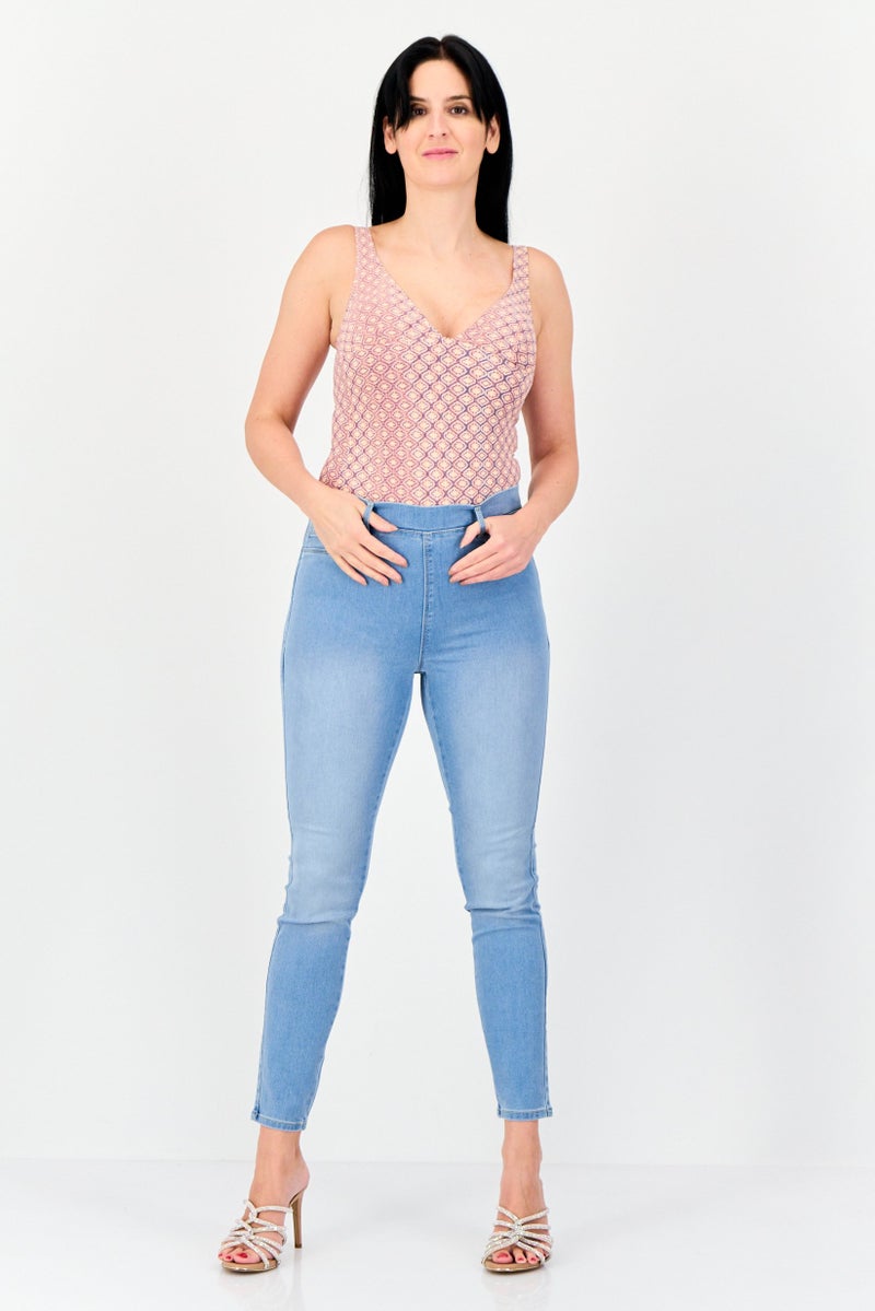 ONLY جينز ضيق نسائي من جيدي باي أونلي، لون أزرق فاتح قابل للتمدد - Image 2