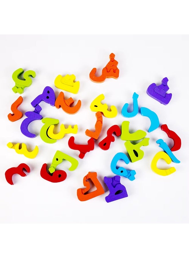 Arabic Alphabet Wooden Puzzle Board – 3D Colorful Letters Educational Toy for Kids, Enhances Hand-Eye Coordination and Focus, Perfect for Letter Matching and Early Learning, Ideal for Ages 3+  - Image 3
