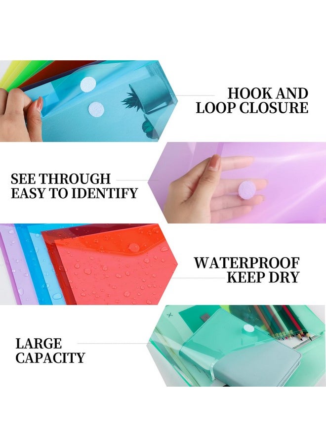 LEOBRO - Plastic Envelopes 8 Pack Plastic Folders For Documents A4 Plastic File Folder Plastic Envelope For Documents File Poly Folders Storage Plastic Document Holder Filling Envelopes - Image 1