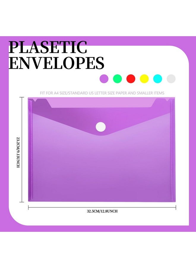 LEOBRO - Plastic Envelopes 8 Pack Plastic Folders For Documents A4 Plastic File Folder Plastic Envelope For Documents File Poly Folders Storage Plastic Document Holder Filling Envelopes - Image 1