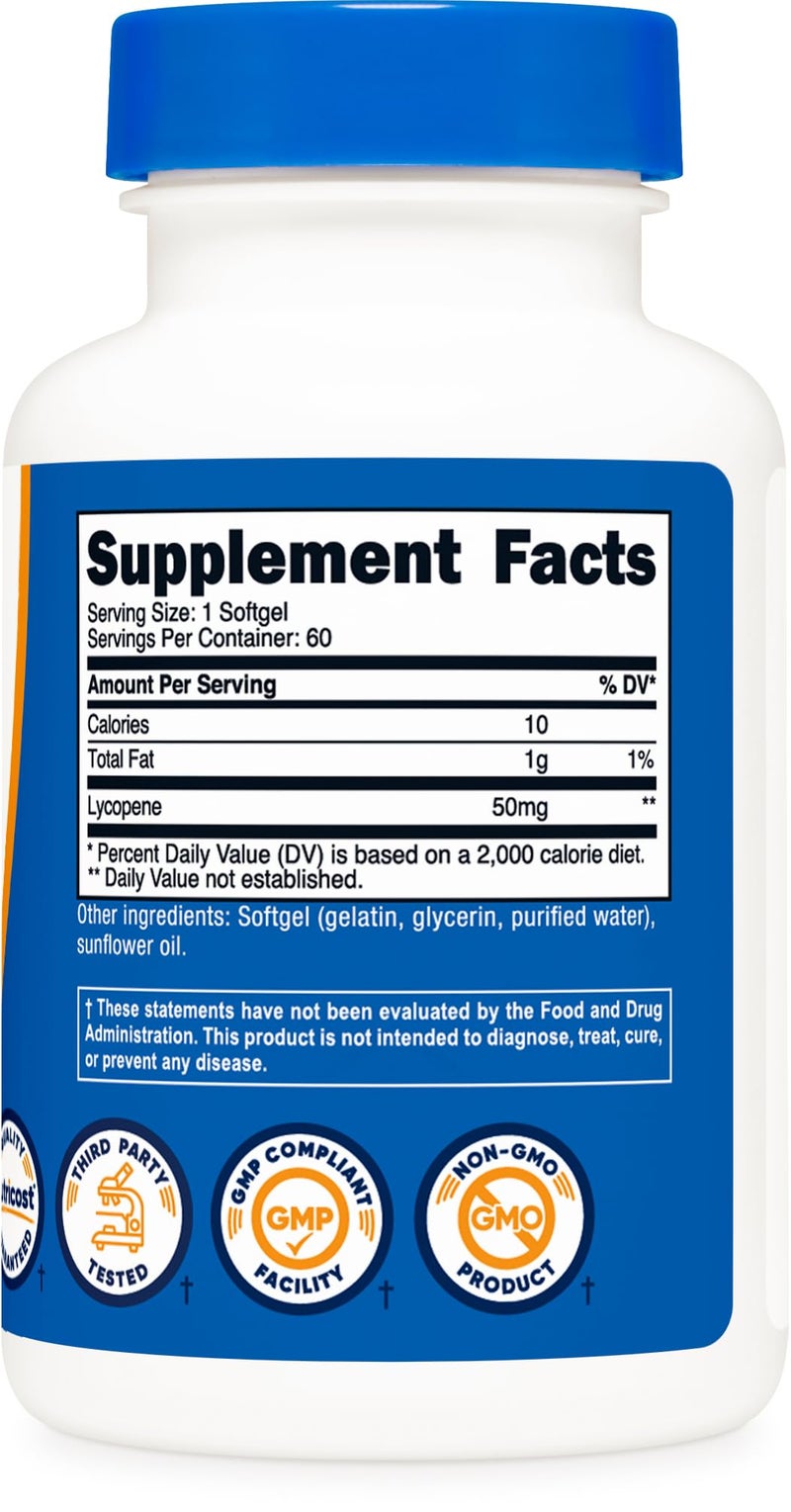 Nutricost Lycopene 50mg Softgels (60 Softgels) - Image 5