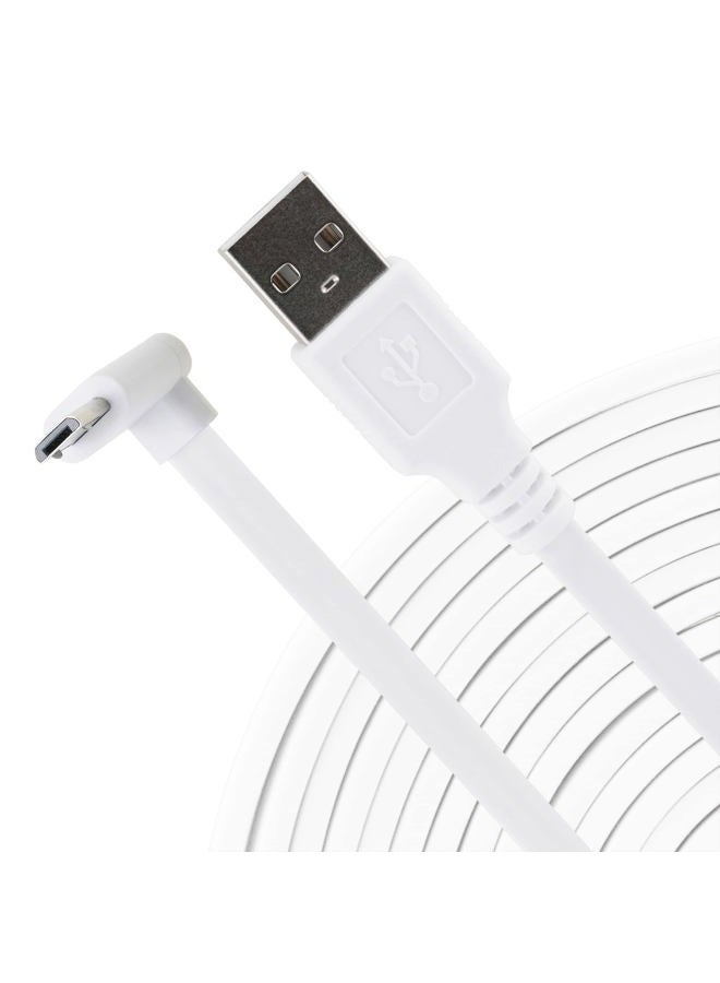 LEFXMOPHY كابل شحن بزاوية 90 درجة لطراز WYZE كام بان V3 مع موصل L-شكل، 10 أقدام طويلة، أبيض - Image 1