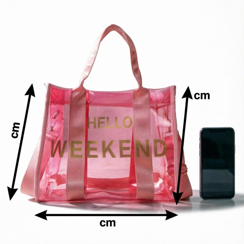 Beach Satchel - Large capacity PVC waterproof lightweight storage bag perfect for summer vacations, swimming, and outdoor activities with secure closure design. (Option 1) - Image 4