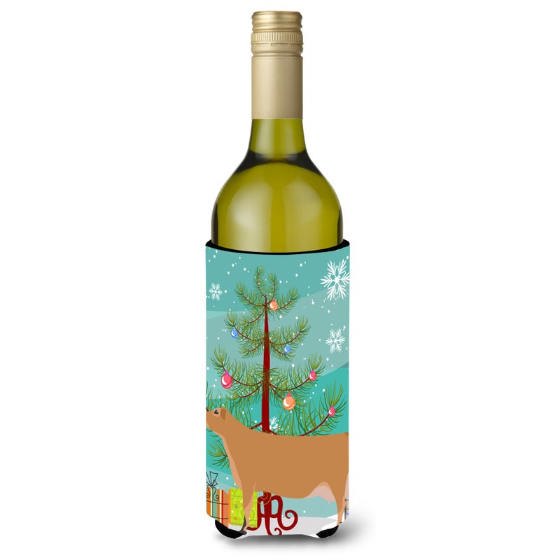 Caroline's Treasures ""Caroline's Treasures Jersey Cow Christmas Decorative Bottle Hugger  750ml  Multicolor""