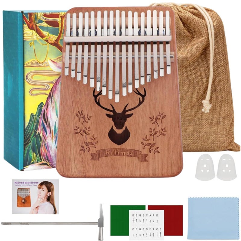 Mocking Bird 17 Keys Kalimba Musical Instrument| Professional Thumb Piano with Learning Book, Tune Hammer,Cloth Bag, Sticker, Instruction,Finger Covers,Perfect Christmas Gifts for your loved once - Image 1