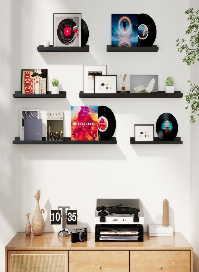 Axeman Picture Ledge Shelf, Floating Shelves for Wall Decor Storage Set of 6, 24 inch Floating Wall Mounted Shelves, Wall Shelves with Lip for Living Room, Bedroom, Nursery, Bathroom, Kitchen, Black - Image 2