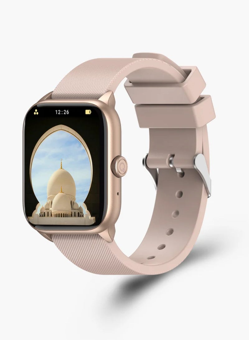 iQIBLA Quran Watch S2 Smartwatch For Unisex AMOLED Display Bluetooth Calling Watch IP67 Waterproof Fitness Watches Compatible With Android iOS Full Quran Recitation Prayer Reminder iQibla QWatch S2 Smart Watch Pink - Image 2