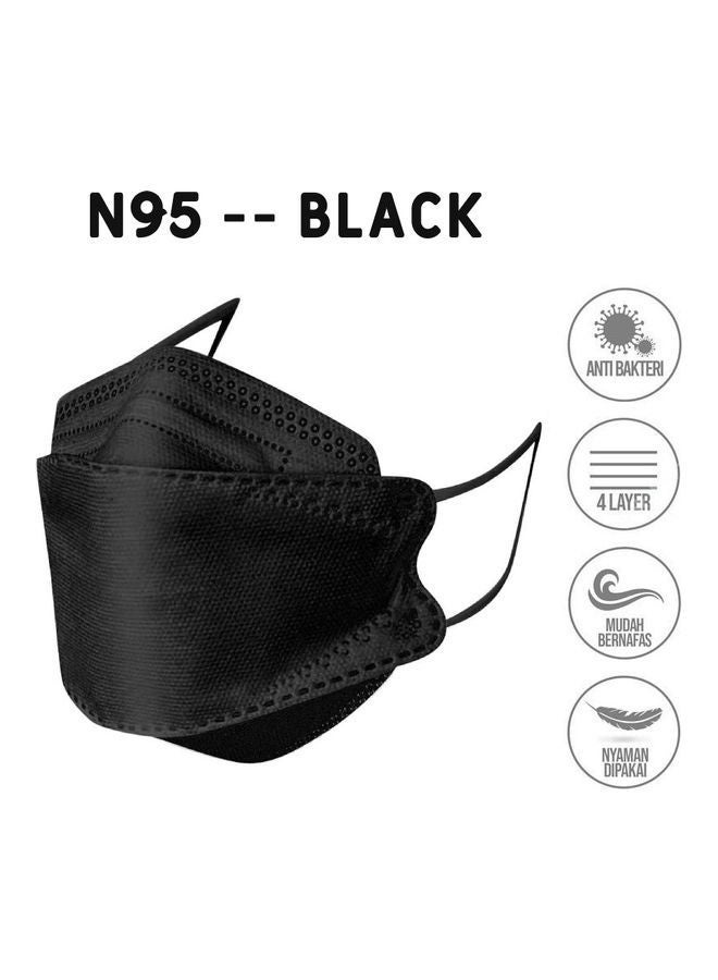 NIBEMINENT 20-Piece N95 Face Mask For Adults Black and White - Image 4