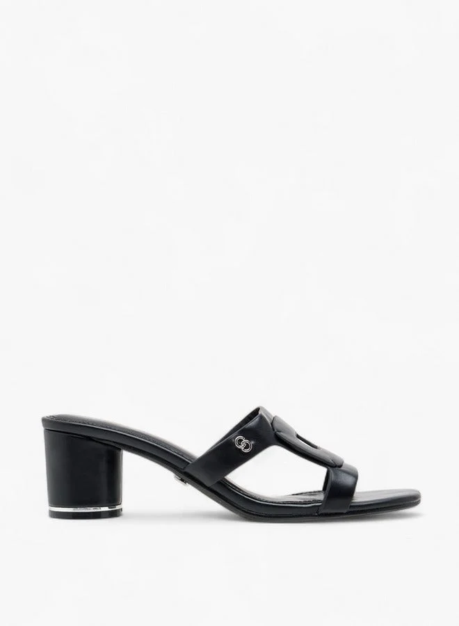 Women's Textured Slip-On Sandals with Block Heels