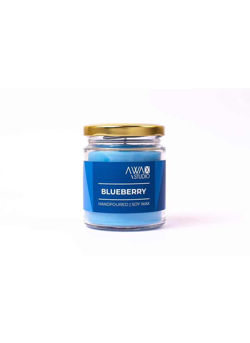 Awax Studio Awax Studio Premium Blueberry Scented Candle Premium Soy Wax Glass Jar 170g One Wick Candle Handpoured Aromatherapy Home Dcor Luxury Gift Burn Time Upto 40 Hours 