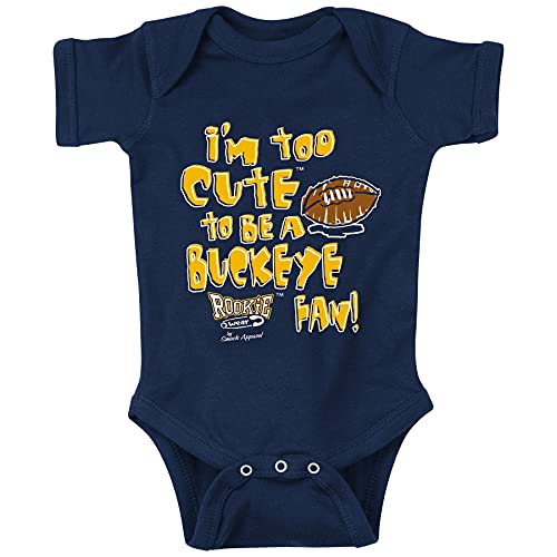 Smack Apparel Michigan Football Fans. Too Cute (Anti-Ohio State) Navy Onesie (Onesie, 18 Month) - Image 4