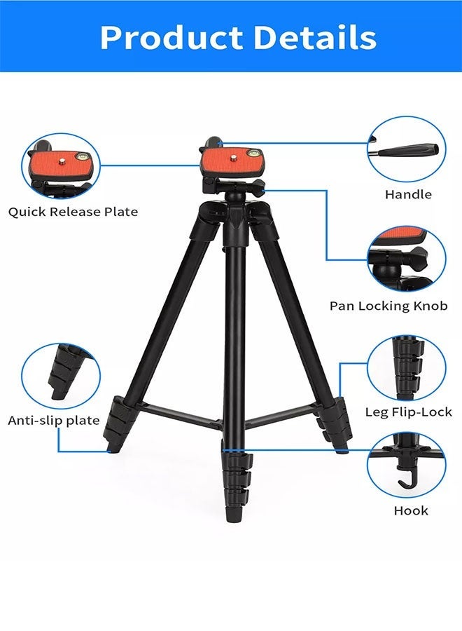 Jmary Aluminum Extendable Tripod Stand with Universal Phone Holder | Lightweight, Portable & Adjustable Tripod for Cameras, Smartphones, Projectors, Webcams, and Video Recording (KP-2205)  - Image 3