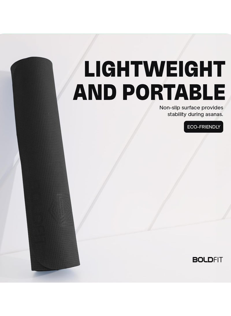 BOLDFIT Yoga Mats For Women Yoga Mat For Men Exercise Mat For Home Workout Yoga Mat For Women Gym Mat Anti Slip Yoga Mat 4Mm Workout Mat Yoga Mat For Kids Yoga Mate Gym Mats For Workout 4Mm Steel  - Image 3