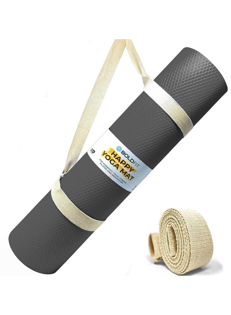 BOLDFIT Yoga Mats For Women Yoga Mat For Men Exercise Mat For Home Workout Yoga Mat For Women Gym Mat Anti Slip Yoga Mat 4Mm Workout Mat Yoga Mat For Kids Yoga Mate Gym Mats For Workout 4Mm Steel  - Image 1