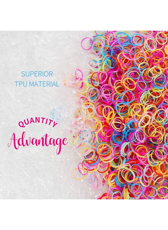 YGDZ 4000Pcs Elastic Hair Bands Clear Hair Elastics Small Mini Girls Rubber Bands Baby Kids Toddlers Hair Ties(2000Pcs Clear + 2000Pcs Colorful) - Image 3