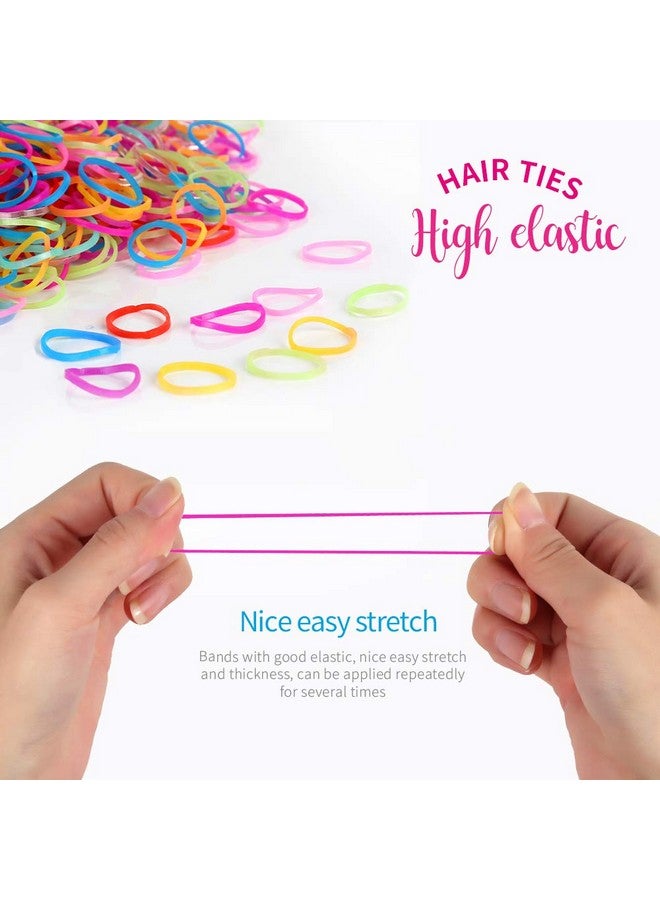 YGDZ 4000Pcs Elastic Hair Bands Clear Hair Elastics Small Mini Girls Rubber Bands Baby Kids Toddlers Hair Ties(2000Pcs Clear + 2000Pcs Colorful) - Image 4