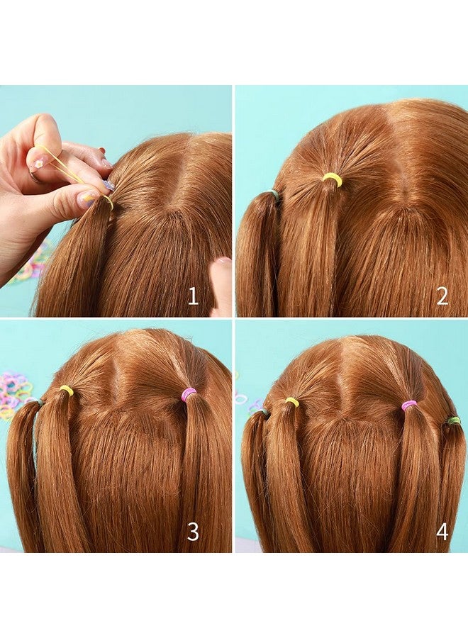 YGDZ 4000Pcs Elastic Hair Bands Clear Hair Elastics Small Mini Girls Rubber Bands Baby Kids Toddlers Hair Ties(2000Pcs Clear + 2000Pcs Colorful) - Image 5
