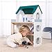 OOOK Wooden Dollhouse with Liftable Elevator 26 Feet High Modern Doll House for Kids Toddlers Including 21 Furniture Pieces 4 Family Dolls and 1 pet - Image 4