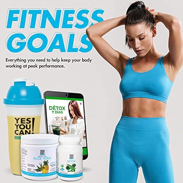 Yes You Can! Detox Kit Bundle - Includes YYC! Capsules, Aloe Vera Drink Mix, and Water Bottle, Body Cleanse Kit, Daily Cleanse and Proper Hydration with Vitamins - (Hibiscus) - Image 2