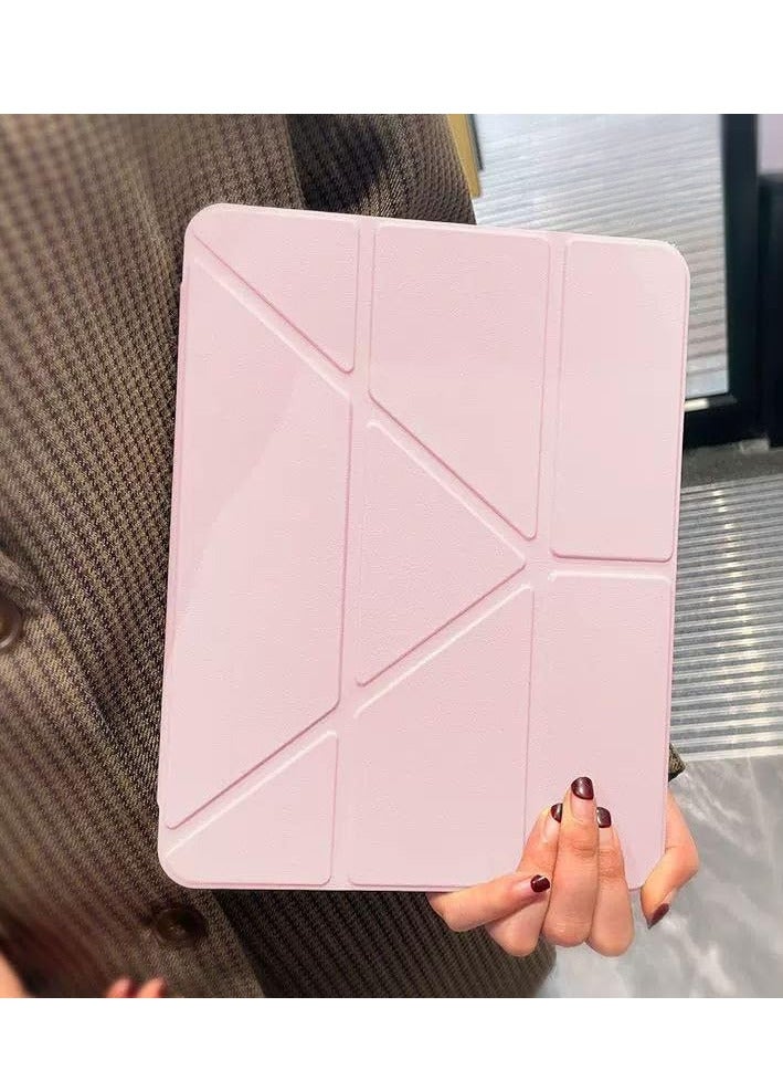 Case for iPad Air 13 inch M2 2024\2025\2022, iPad Pro 12.9 6th/5th/4th/3rd Generation with Pencil Holder, 5-in-1 Multiple Viewing Angles, Soft Clear Back Cover, Auto Wake/Sleep, (Pink) - Image 4