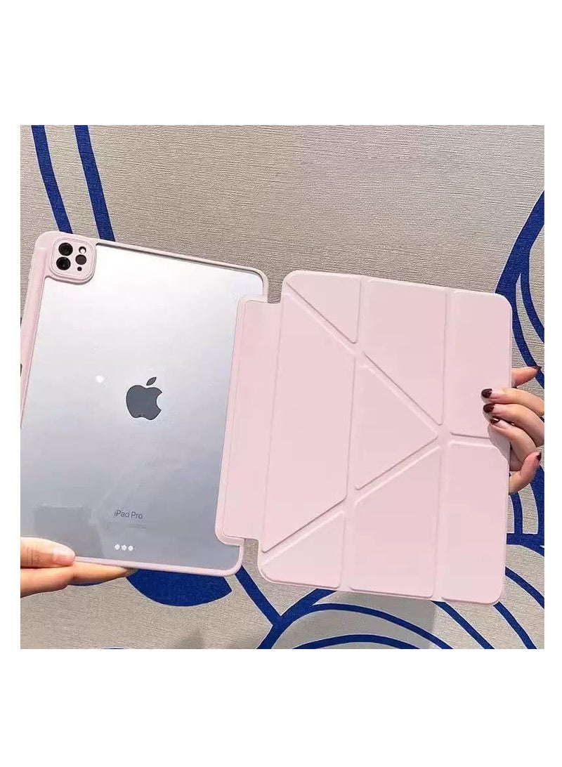 Case for iPad Air 13 inch M2 2024\2025\2022, iPad Pro 12.9 6th/5th/4th/3rd Generation with Pencil Holder, 5-in-1 Multiple Viewing Angles, Soft Clear Back Cover, Auto Wake/Sleep, (Pink) - Image 5