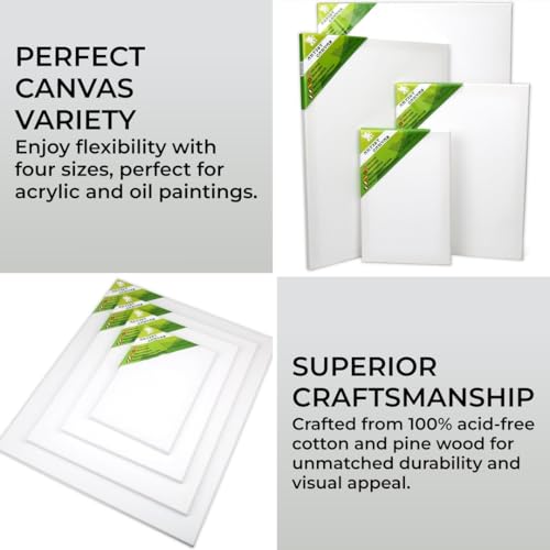 HST H&S Set of 4 Artist Blank Canvas Frame Stretcher Acrylic Oil Water Painting Board 20x30cm, 30x40cm, 40x50cm, 50x60cm - Image 2