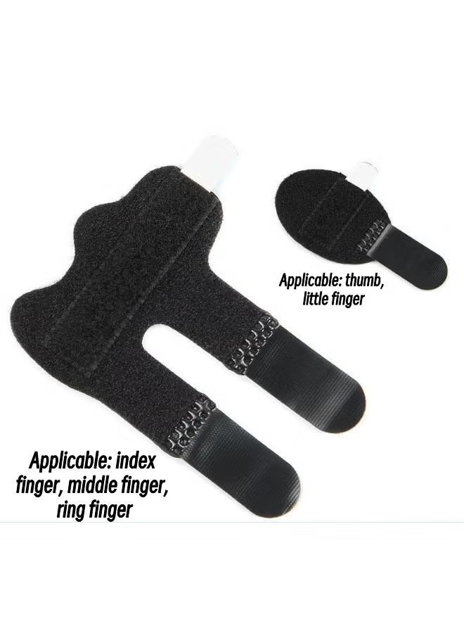 5-Piece Finger Splint Set Adjustable Trigger Bracket Knuckle Fixation Broken Finger Protector Broken Finger Straightening Arthritis Relief Pain Relief Black - Image 4