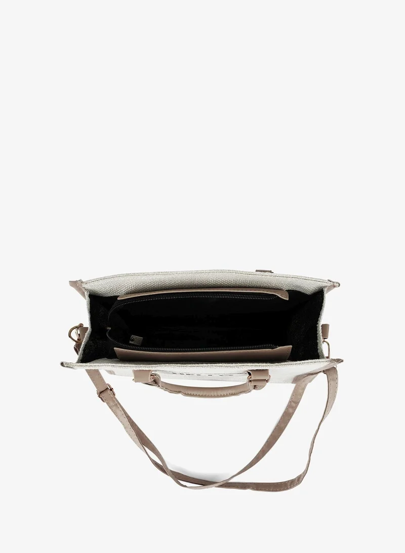 London Rag  Off White Microfiber Slogan Tote Bag for Women | Best Price UAE