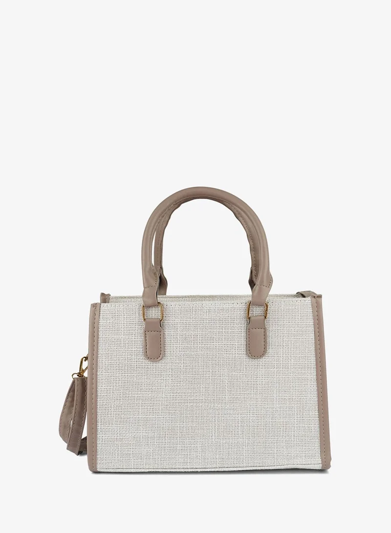 London Rag  Off White Microfiber Slogan Tote Bag for Women | Best Price UAE